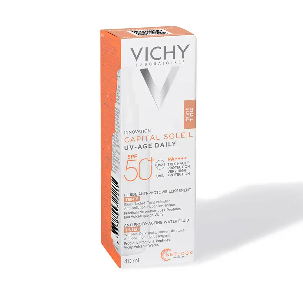 VICHY CAPITAL SOLEIL UV-AGE DAILY Anti-Photo-Aging Wasserfluid getönt SPF50+ 40 ml VICHY CAPITAL SOLEIL UV-AGE DAILY Anti-Photo-Aging Wasserfluid getönt SPF50+ 40 ml