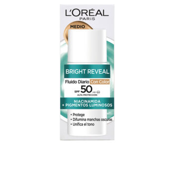 L'OREAL PARIS BRIGHT REVEAL NIACINAMIDA fluido diario SPF50 #medio 50 ml L'OREAL PARIS BRIGHT REVEAL NIACINAMIDA fluido diario SPF50 #medio 50 ml