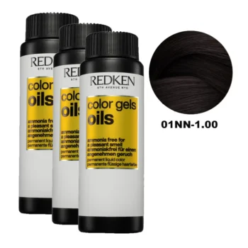 REDKEN GEL-HUILE COLORÉ #01NN-1.00 60 ml x 3, EAN 3474637107161 ; EAN 3474637182946