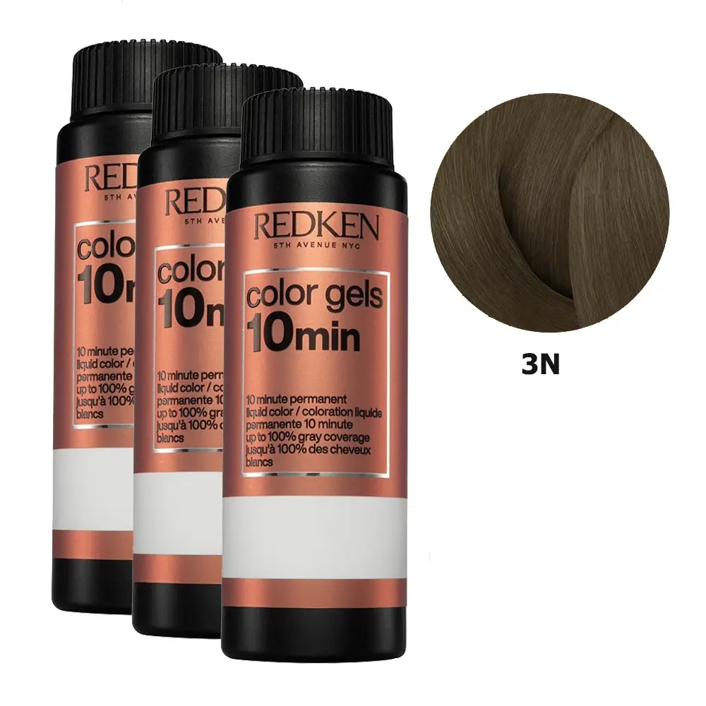 REDKEN COLOR GELS 10 MIN #3N-espresso 60 ml x 3 REDKEN COLOR GELS 10 MIN #3N-espresso 60 ml x 3, EAN 0884486378132