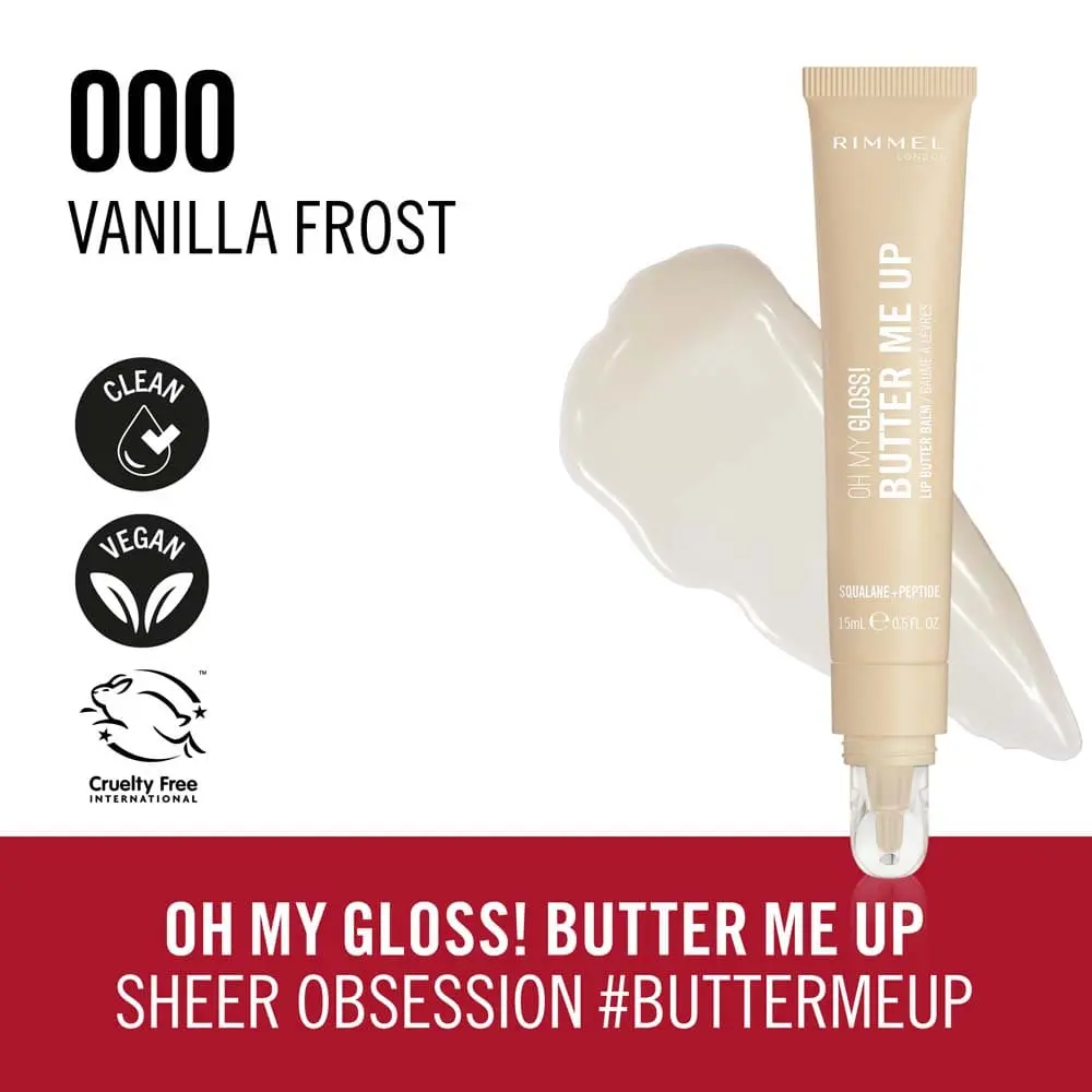 RIMMEL LONDON OH MY GLOSS! BUTTER ME UP Lip Balm #000-Vanilla Frost RIMMEL LONDON OH MY GLOSS! BUTTER ME UP Lip Balm #000-Vanilla Frost - Image 3