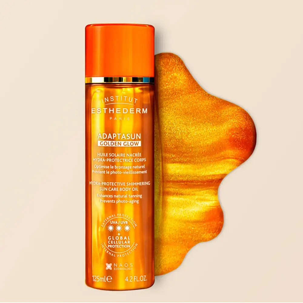 INSTITUT ESTHEDERM ADAPTASUN GOLDEN GLOW Huile corporelle solaire scintillante 125 ml