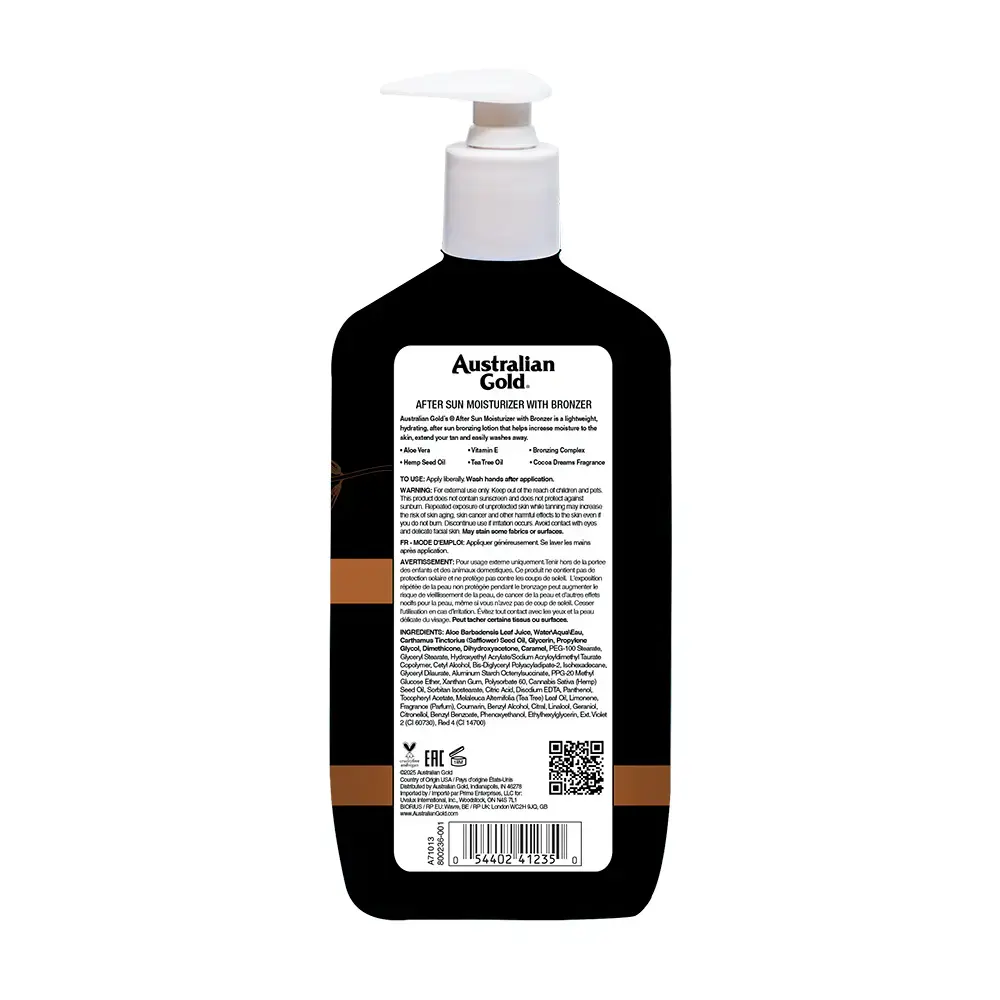 AUSTRALIAN GOLD AFTER SUN KOSTEUSVOIDE Vartalovoide aurinkopuuterilla 473 ml