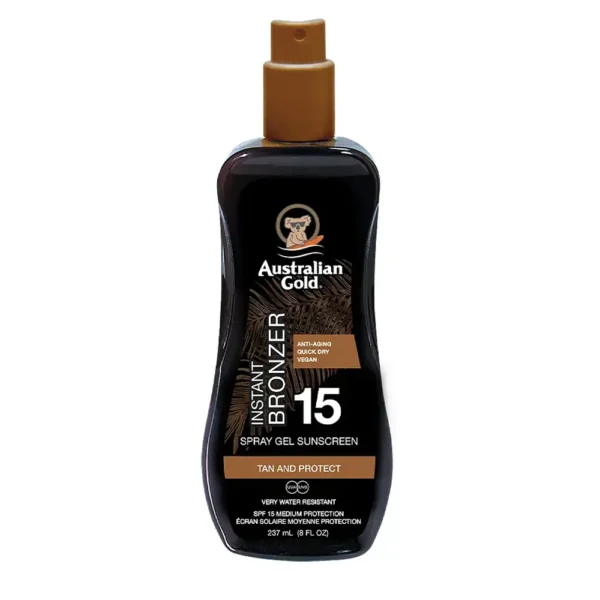 AUSTRALIAN GOLD INSTANT BRONZER Sonnenschutz-Sprühgel LSF 15, 237 ml, EAN 0054402720929