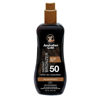 AUSTRALIAN GOLD INSTANT BRONZER Gel solaire en spray SPF50 237 ml, EAN 0054402730614
