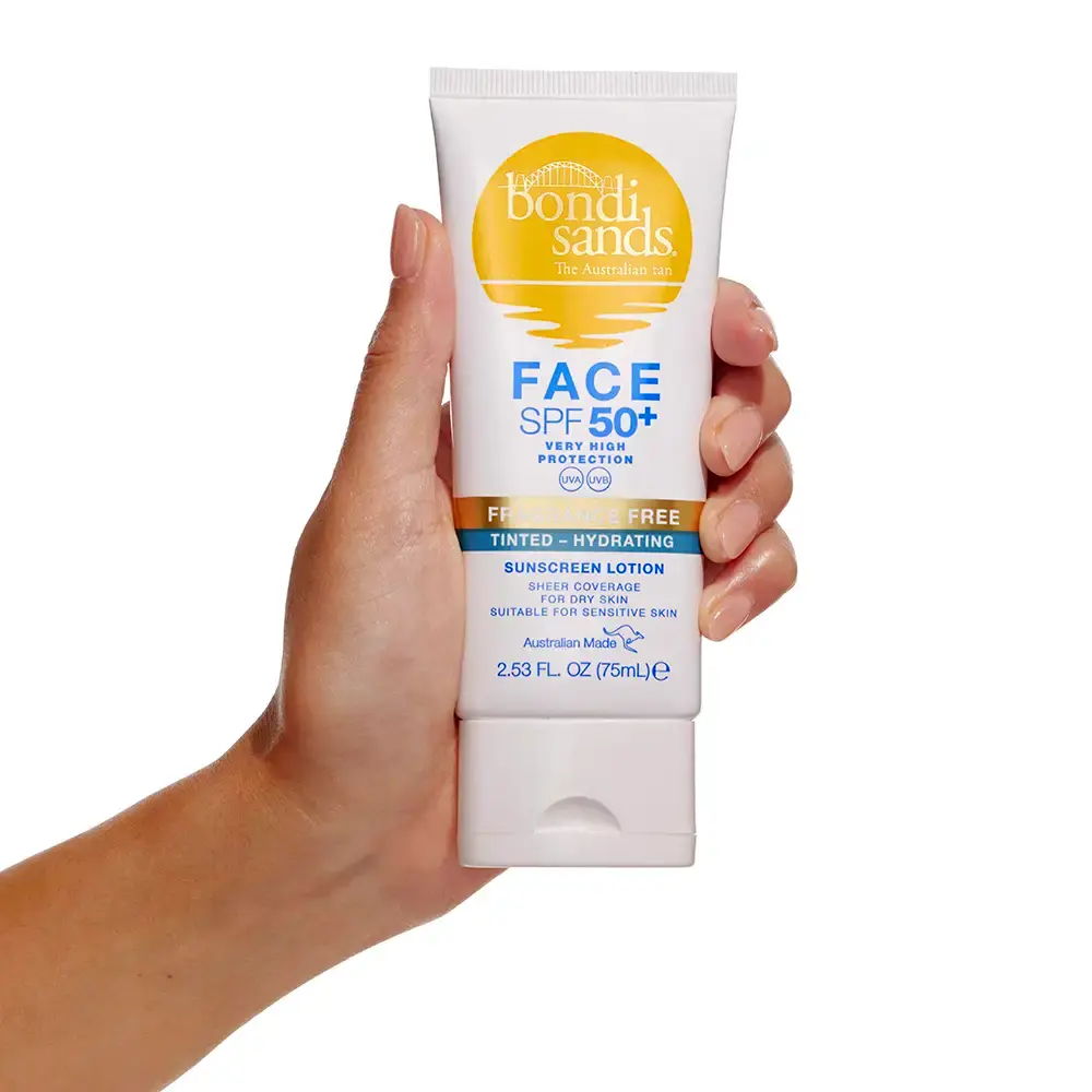 BONDI SANDS Hajusteeton sävytetty kasvovoide SPF50+ 75ml