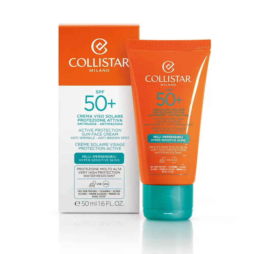 COLLISTAR AKTYVI APSAUGA nuo saulės veido kremas SPF50+ 50 ml