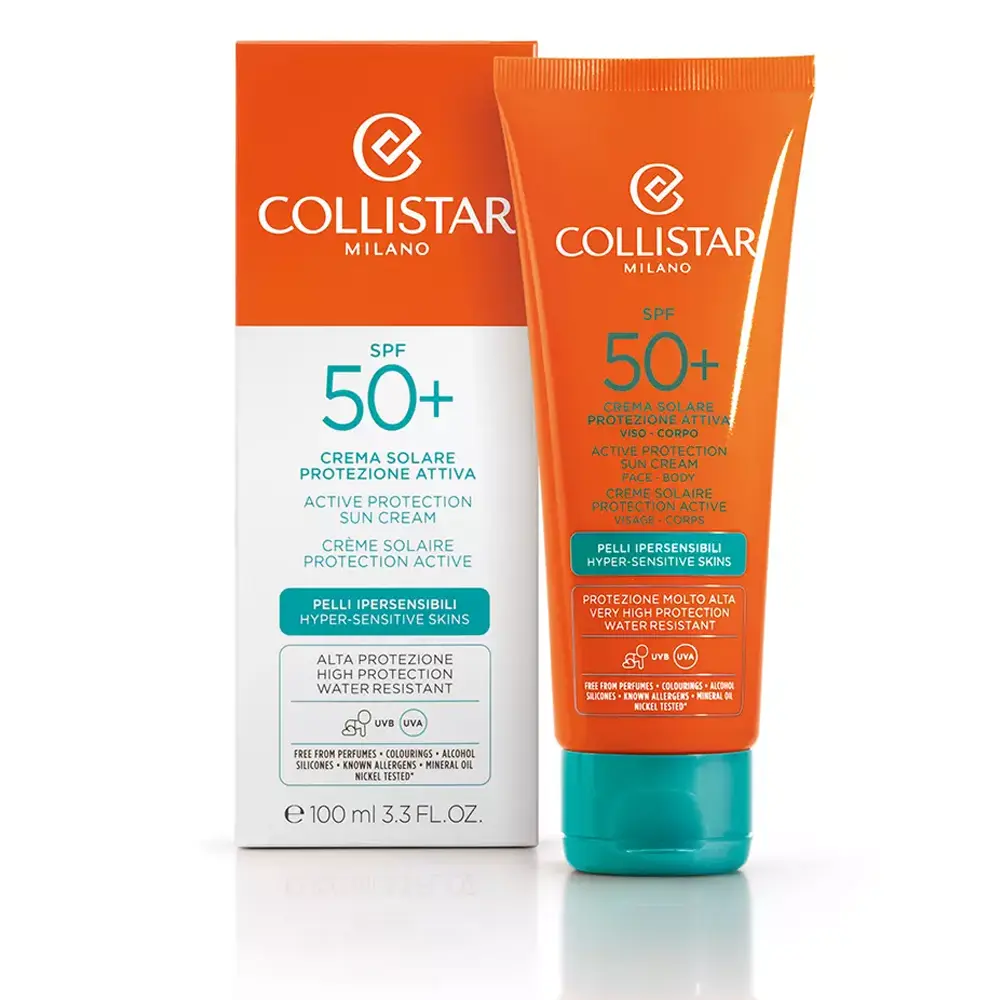 COLLISTAR AKTYVI APSAUGA nuo saulės veido ir kūno kremas SPF50+ 100 ml