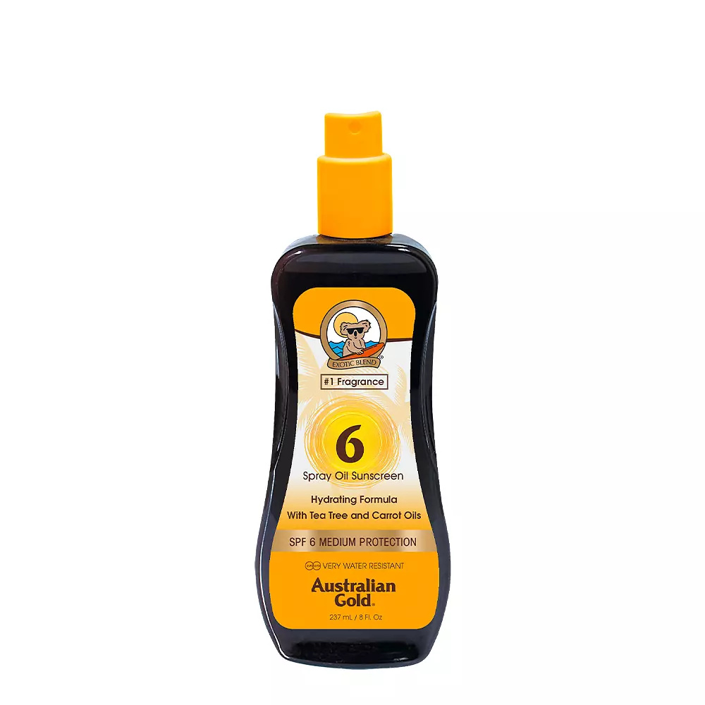 AUSTRALIAN GOLD SUNSCREEN SPF6 spray carrot oil formula 237 ml AUSTRALIAN GOLD SUNSCREEN SPF6 spray carrot oil formula 237 ml