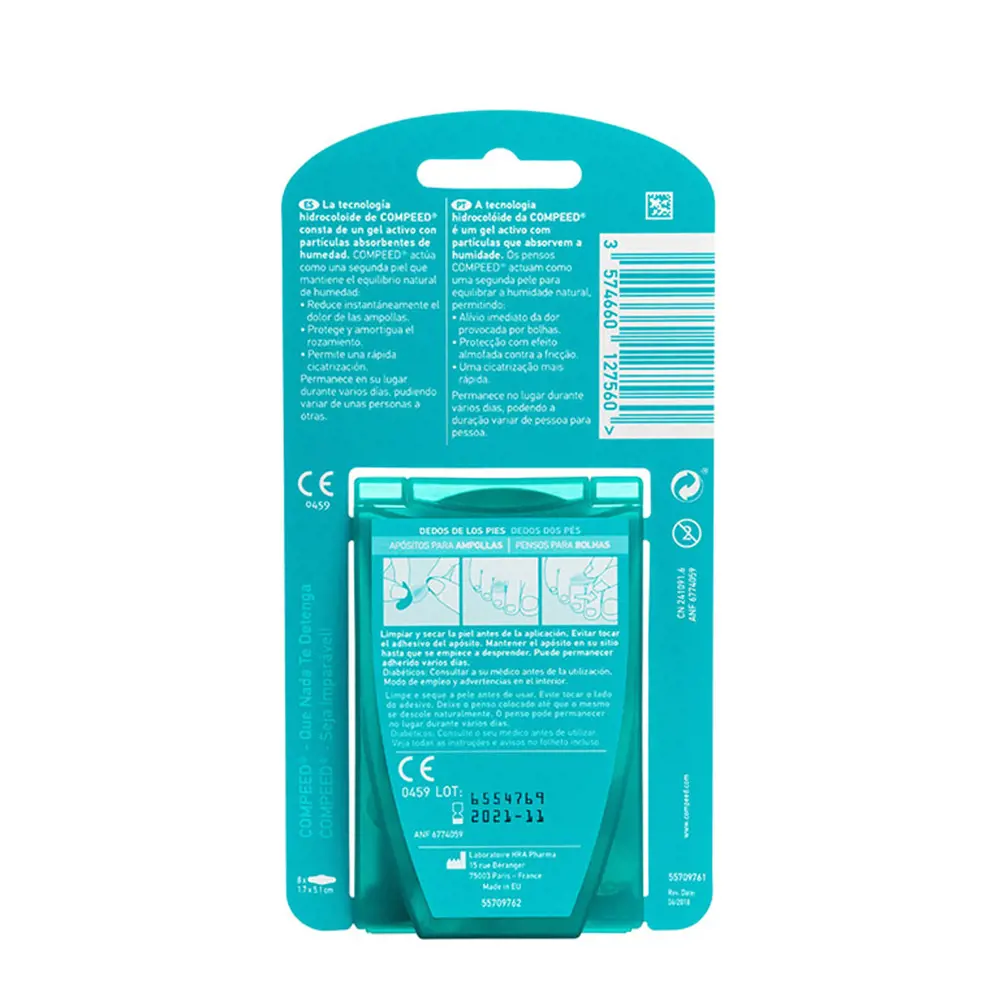 COMPEED BLISTERS between toes feet 8 dressings
