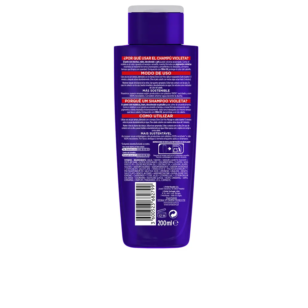L'ORÉAL PARIS ELVIVE COLOR-VIVE VIOLETA champoo matizador 200 ml