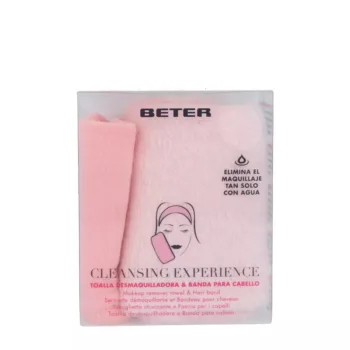 BETER CLEANSING EXPERIENCE toalla desmaquilladora + banda cabello 2 u