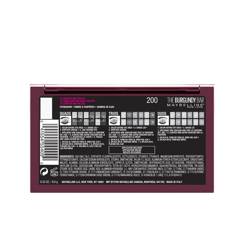 MAYBELLINE THE BURGUNDY BAR eye shadow palette #04-burgundy MAYBELLINE THE BURGUNDY BAR eye shadow palette #04-burgundy - Image 4