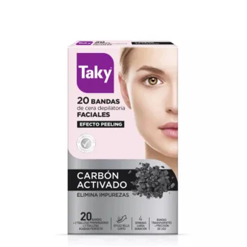 TAKY CARBON ACTIVADO bandas cera facial depilatorias 20 u