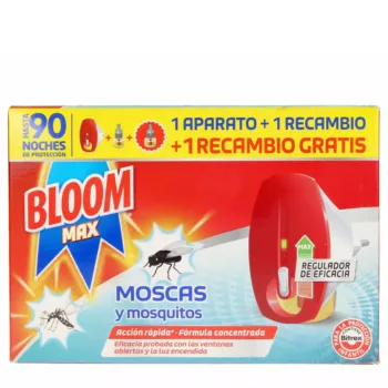 BLOOM BLOOM MAX FLIES & MOSQUITOES electric apt. + 2 refills 3 u BLOOM BLOOM MAX FLIES & MOSQUITOES electric apt. + 2 refills 3 u