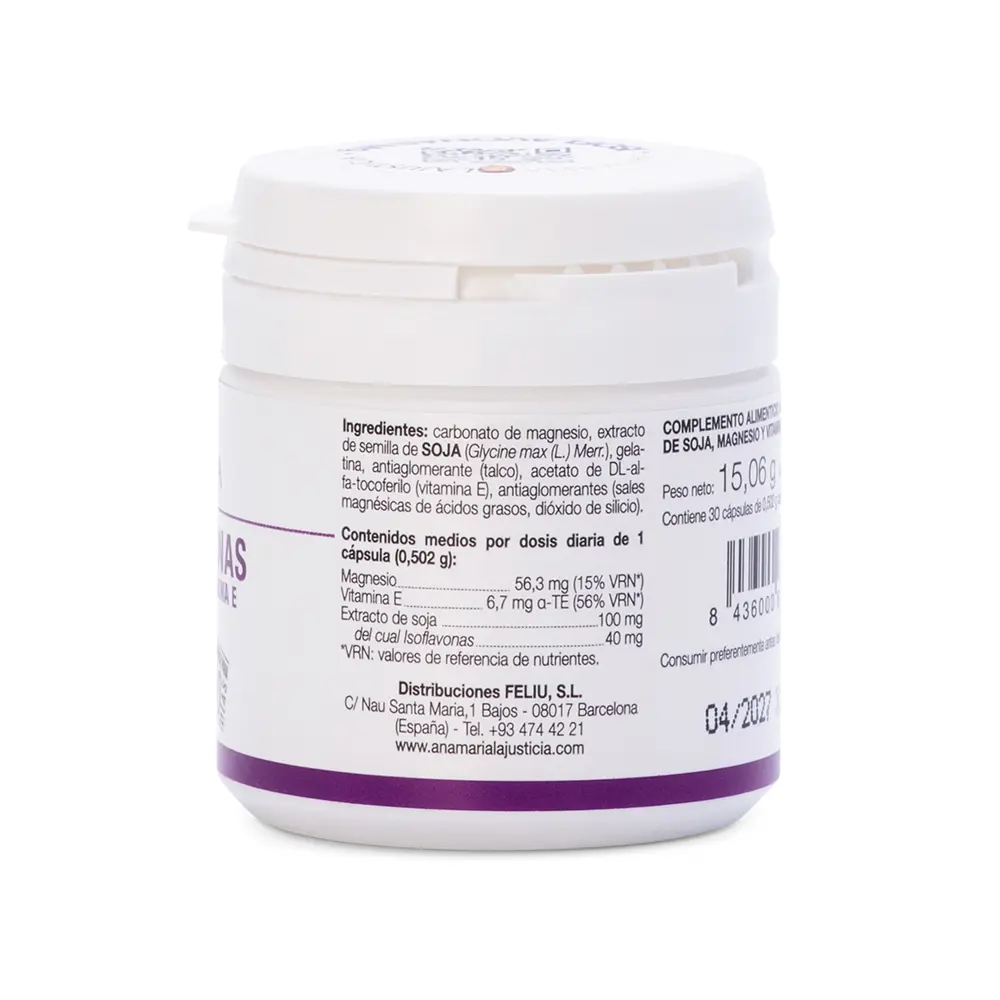 ANA MARÍA LAJUSTICIA ISOFLAVONAS CON MAGNESIUM + VIT.E 30 capsulas