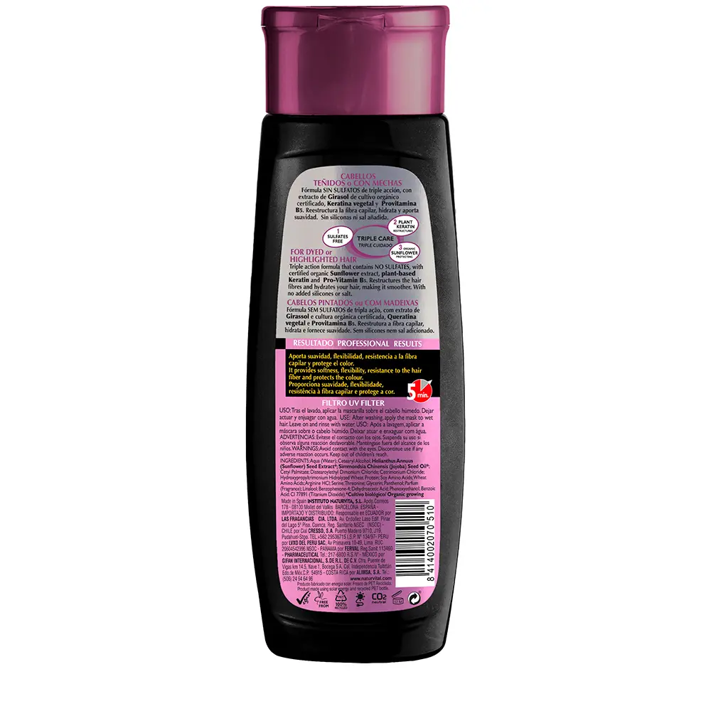 NATUR VITAL ORGANIC SALON mask sulfate-free color protection 300 ml NATUR VITAL ORGANIC SALON mask sulfate-free color protection 300 ml
