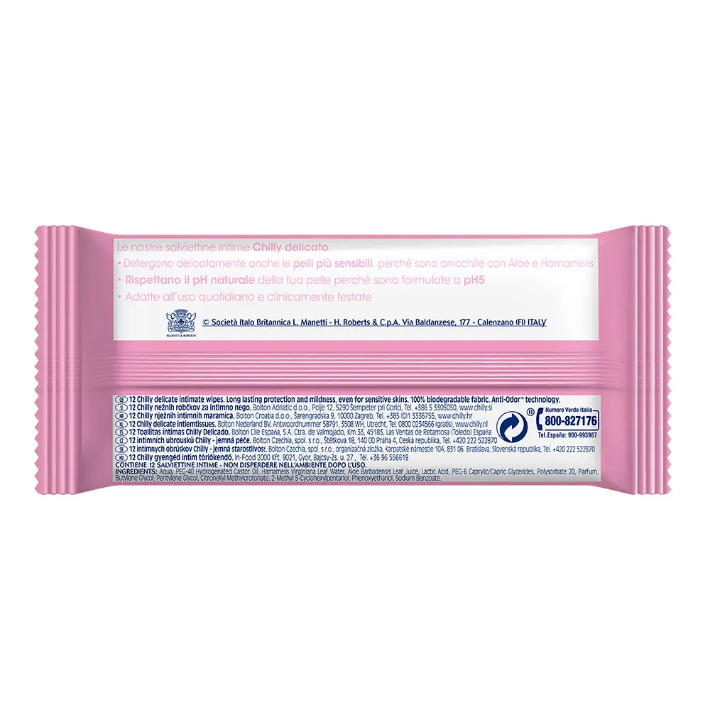 CHILLY+ DELICATE intimate wipes 12 u