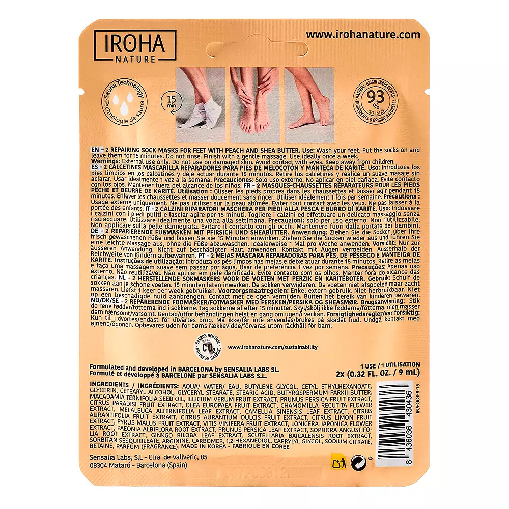 IROHA PEACH foot mask socks repair 2 u IROHA PEACH foot mask socks repair 2 u