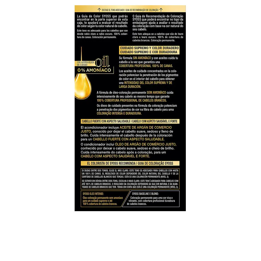 SYOSS OLEO INTENSE ammonia-free hair color #8.60-honey blonde 5 pz