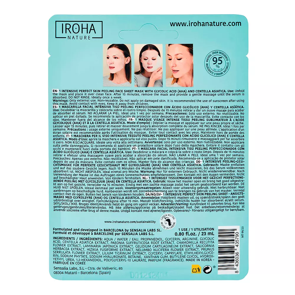 IROHA PERFECT SKIN PEELING glicolic acid & centella asiatica 23 ml IROHA PERFECT SKIN PEELING glicolic acid & centella asiatica 23 ml
