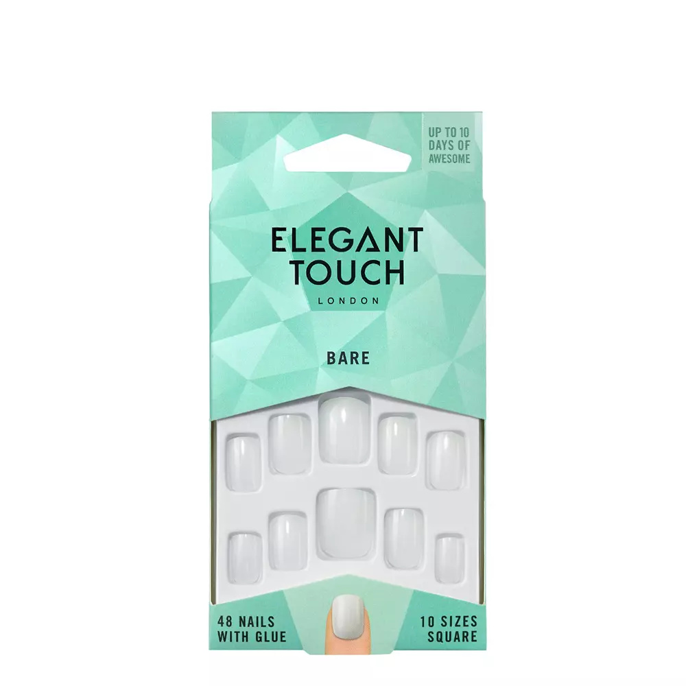 ELEGANT TOUCH TOTALLY BARE nails with glue #square-001 48 u ELEGANT TOUCH TOTALLY BARE nails with glue #square-001 48 u