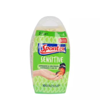 SPONTEX LATEX SENSITIVE guantes satinados sin powder talla S