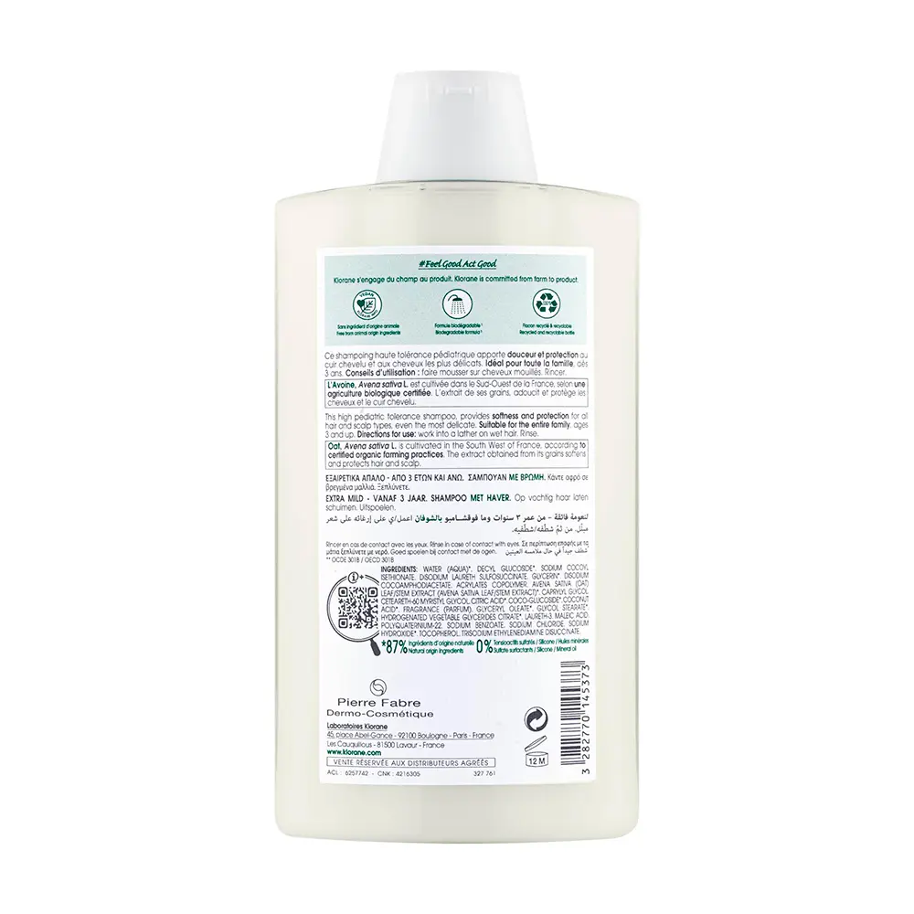 KLORANE OAT MILK mild shampoo 400 ml