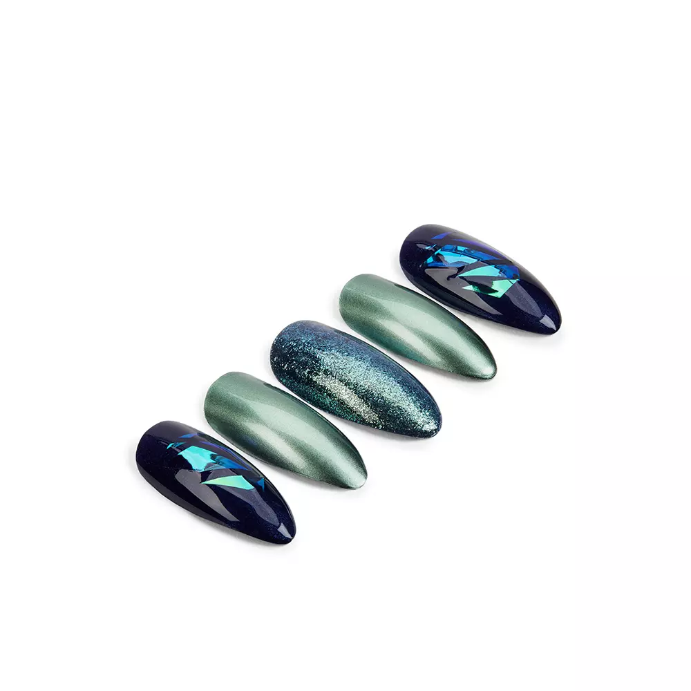ARDELL NAIL ADDICT green glitter chrome 1 u