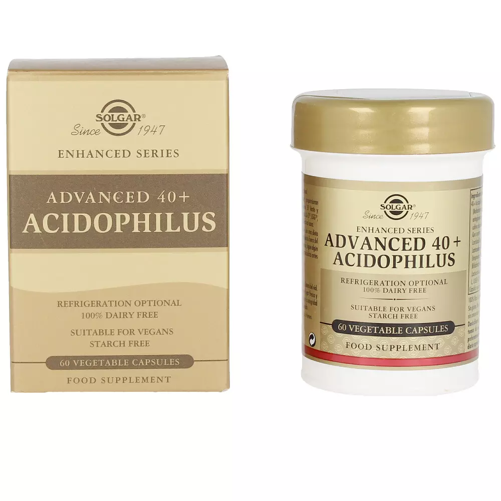 SOLGAR 40 PLUS ACIDOPHILUS AVANZADO vegetable capsules 60 u