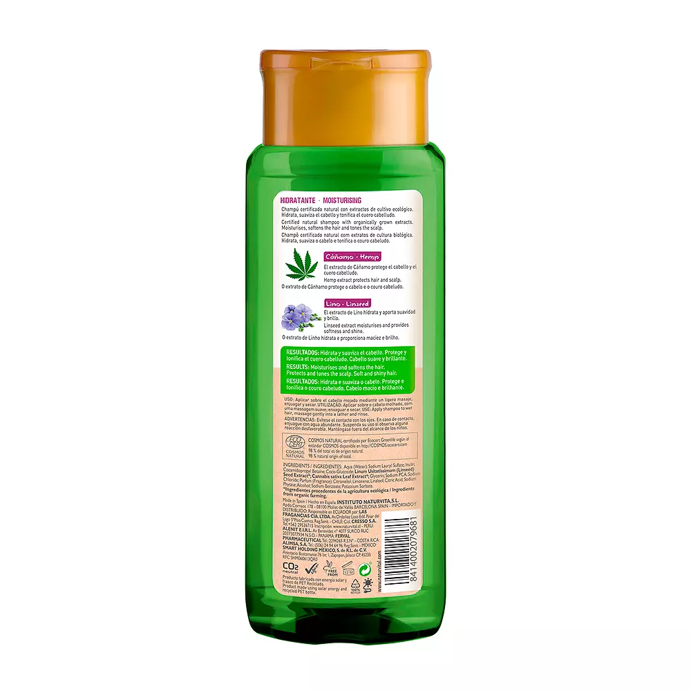 NATUR VITAL ECO MOISTURIZING hemp and lino champoo 300 ml NATUR VITAL ECO MOISTURIZING hemp and lino champoo 300 ml - Image 2