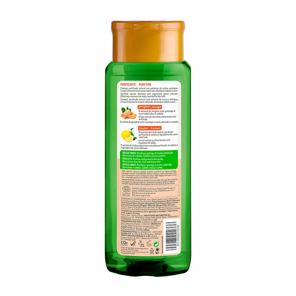 NATUR VITAL ECO PURIFICANTE ginger and lemon champoo 300 ml NATUR VITAL ECO PURIFICANTE ginger and lemon champoo 300 ml