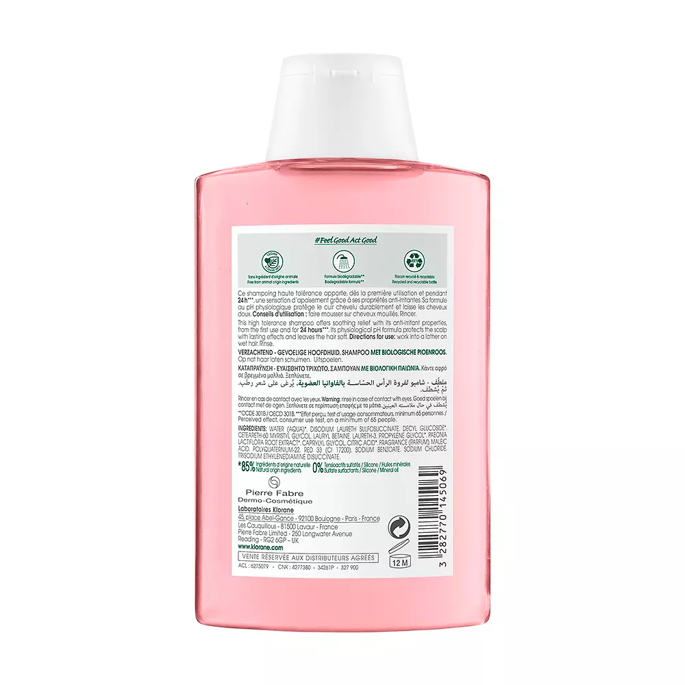 KLORANE A LA PEONY BIO soothing shampoo 200 ml