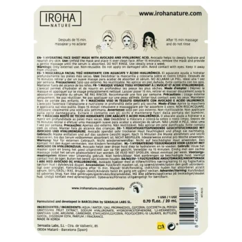 <span class="notranslate">IROHA NATURE MASK</span> avocado + hyaluronic acid 1 u