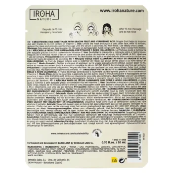 <span class="notranslate">IROHA NATURE MASK</span> dragon fruit + hyaluronic acid 1 u