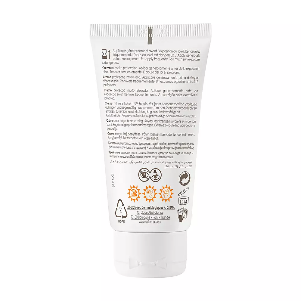 A-DERMA PROTECT cream solar SPF50+ 40 ml