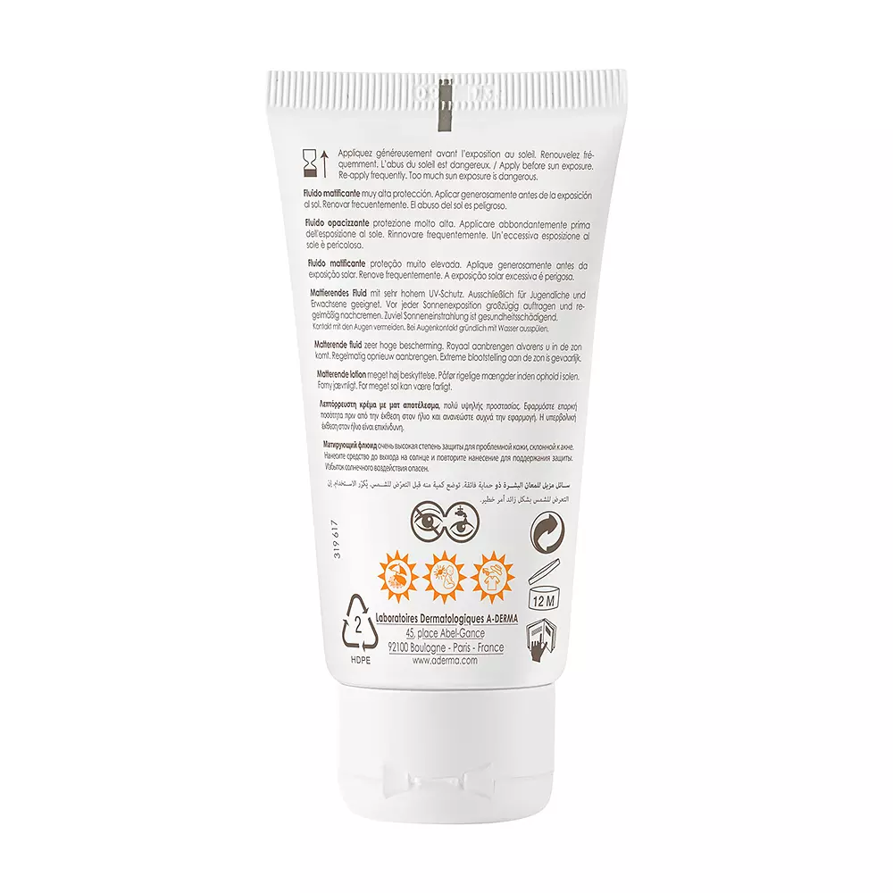 A-DERMA Aderma Protect Ac Crème Matifiante Spf50+ 40 Ml A-DERMA Aderma Protect Ac Crème Matifiante Spf50+ 40 Ml