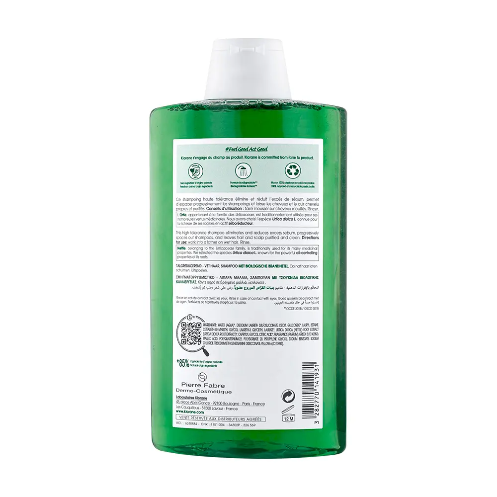 KLORANE A LA ORTIGA BIO sebum-regulating shampoo oily hair 400 ml KLORANE A LA ORTIGA BIO sebum-regulating shampoo oily hair 400 ml - Image 2