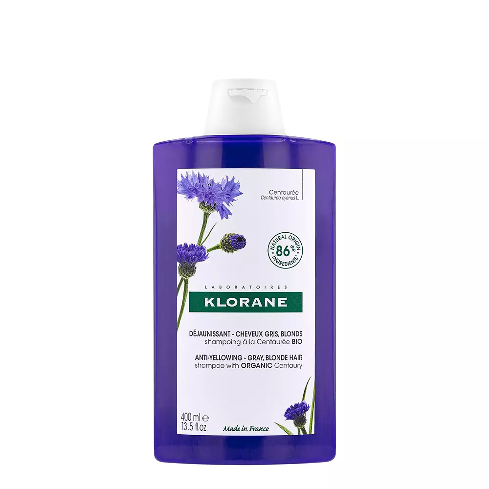 KLORANE A LA CENTAUREA BIO champú antiamarilleo cabello grey and blonde 400 ml KLORANE A LA CENTAUREA BIO champú antiamarilleo cabello grey and blonde 400 ml