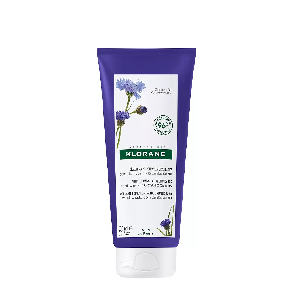 KLORANE A LA CENTAUREA BIO anti-yellowing conditioner for gray and blonde hair 150 ml KLORANE A LA CENTAUREA BIO anti-yellowing conditioner for gray and blonde hair 150 ml