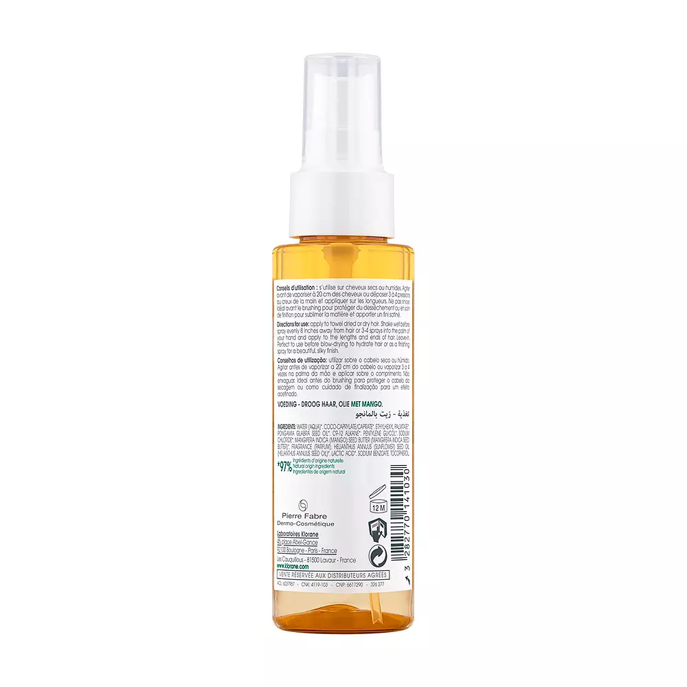 KLORANE AL MANGO nutrition oil for dry hair 100 ml