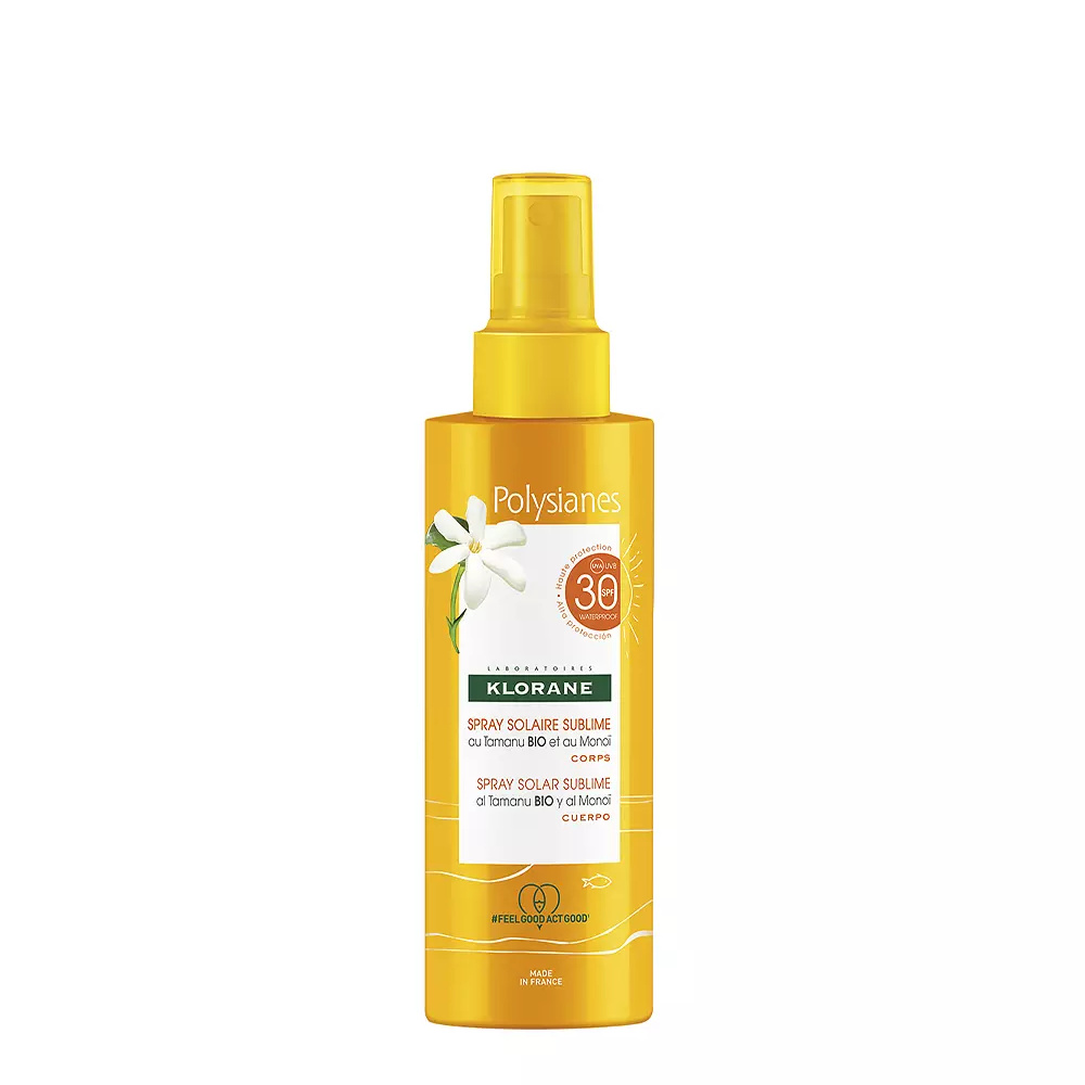 KLORANE POLYSIANES MONOĎ AND TAMANU BIO body sun spray SPF30 200 ml KLORANE POLYSIANES MONOĎ AND TAMANU BIO body sun spray SPF30 200 ml