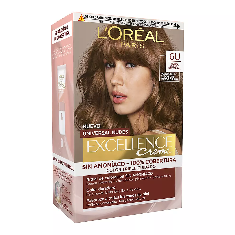 L'ORÉAL PARIS EXCELLENCE cream universal nudes dye #6u-dark blonde 5 u L'ORÉAL PARIS EXCELLENCE cream universal nudes dye #6u-dark blonde 5 u - Image 2