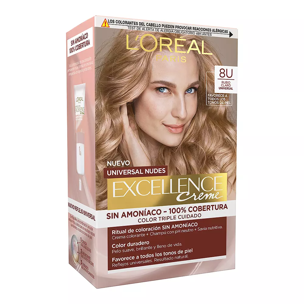 L'ORÉAL PARIS EXCELLENCE cream universal nudes dye #8u-light blonde 5 u