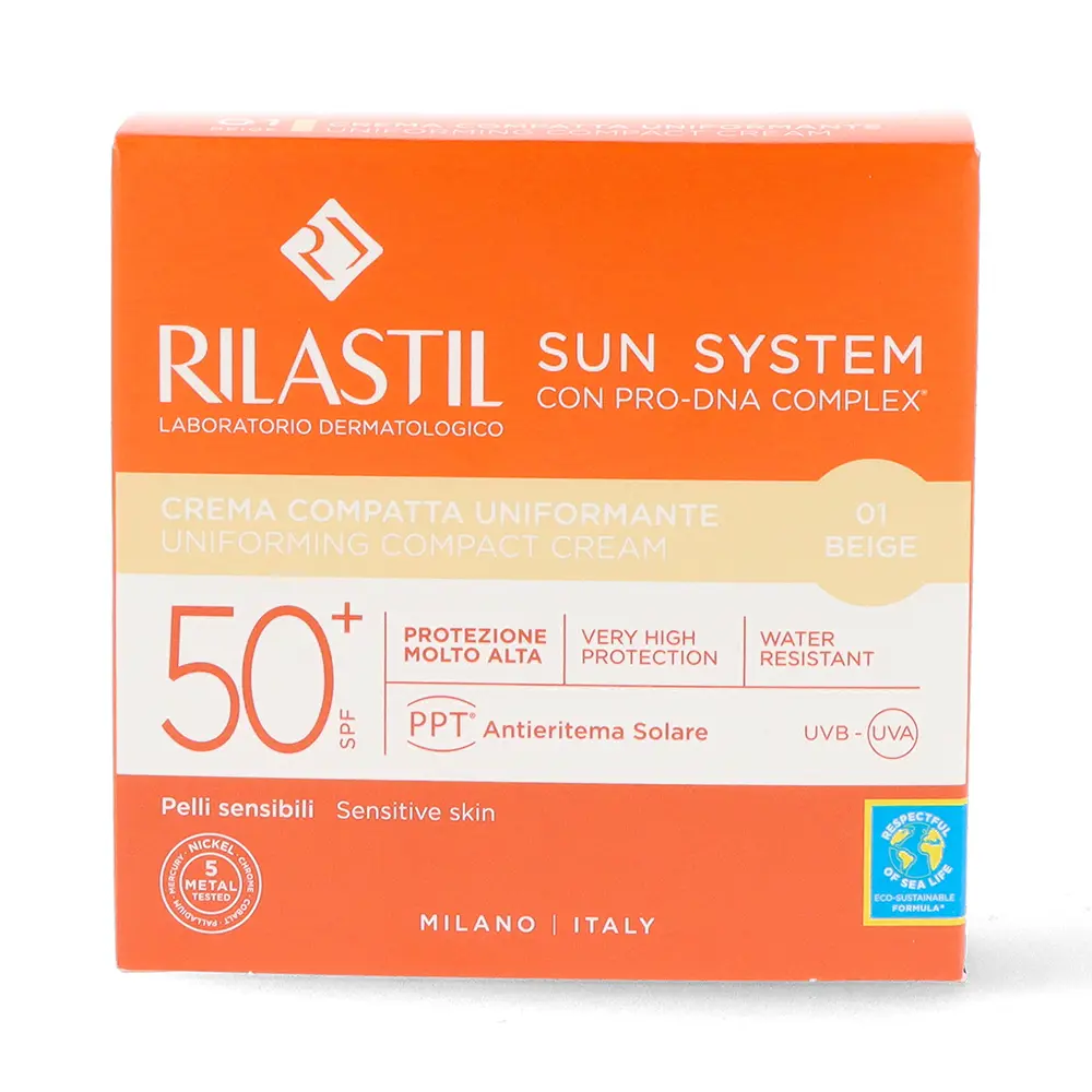 RILASTIL SUN SYSTEM SPF50+ cream compacta #beige 10 gr