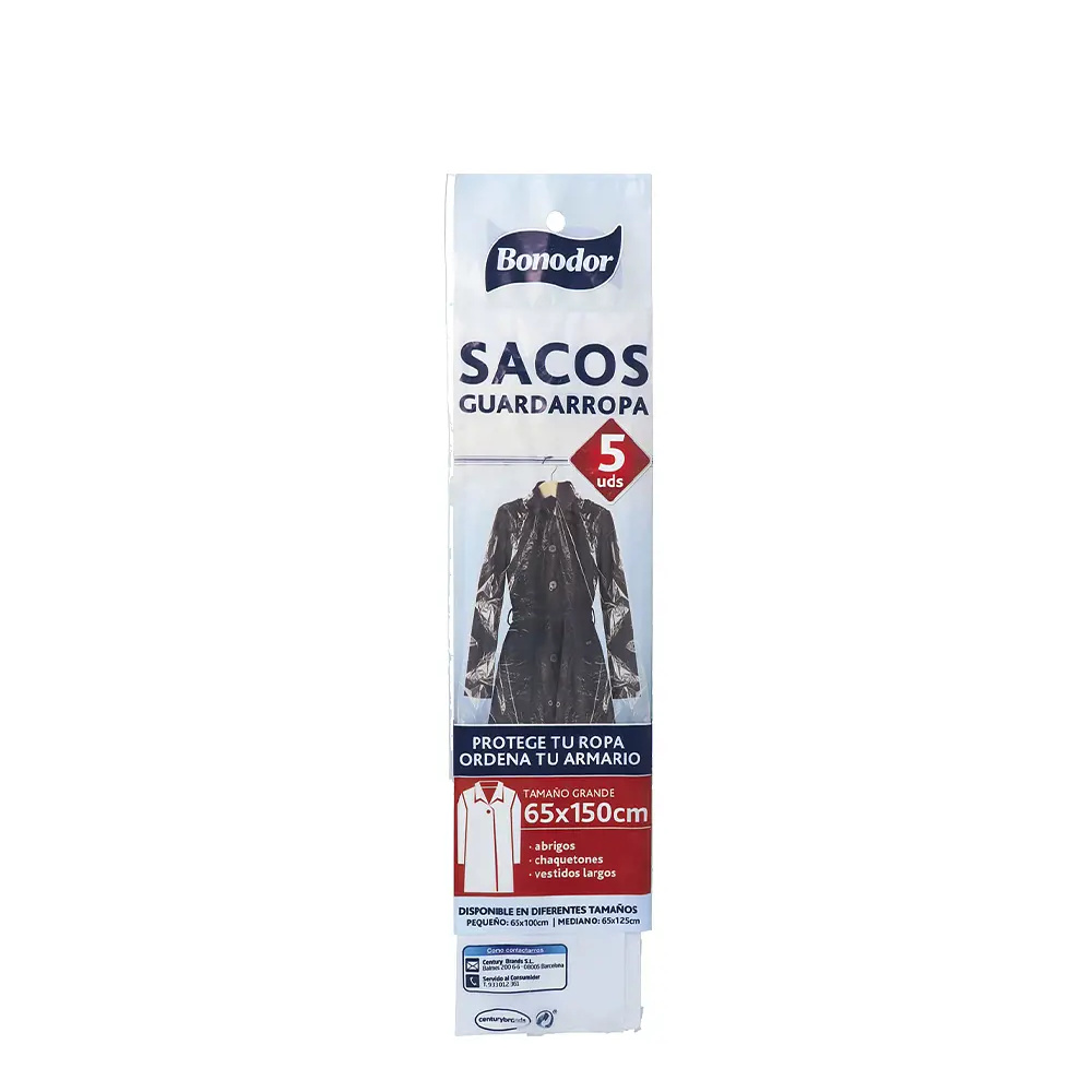 BONODOR GUARDARROPA abrigos 5 sacos 65 x 150 BONODOR GUARDARROPA abrigos 5 sacos 65 x 150