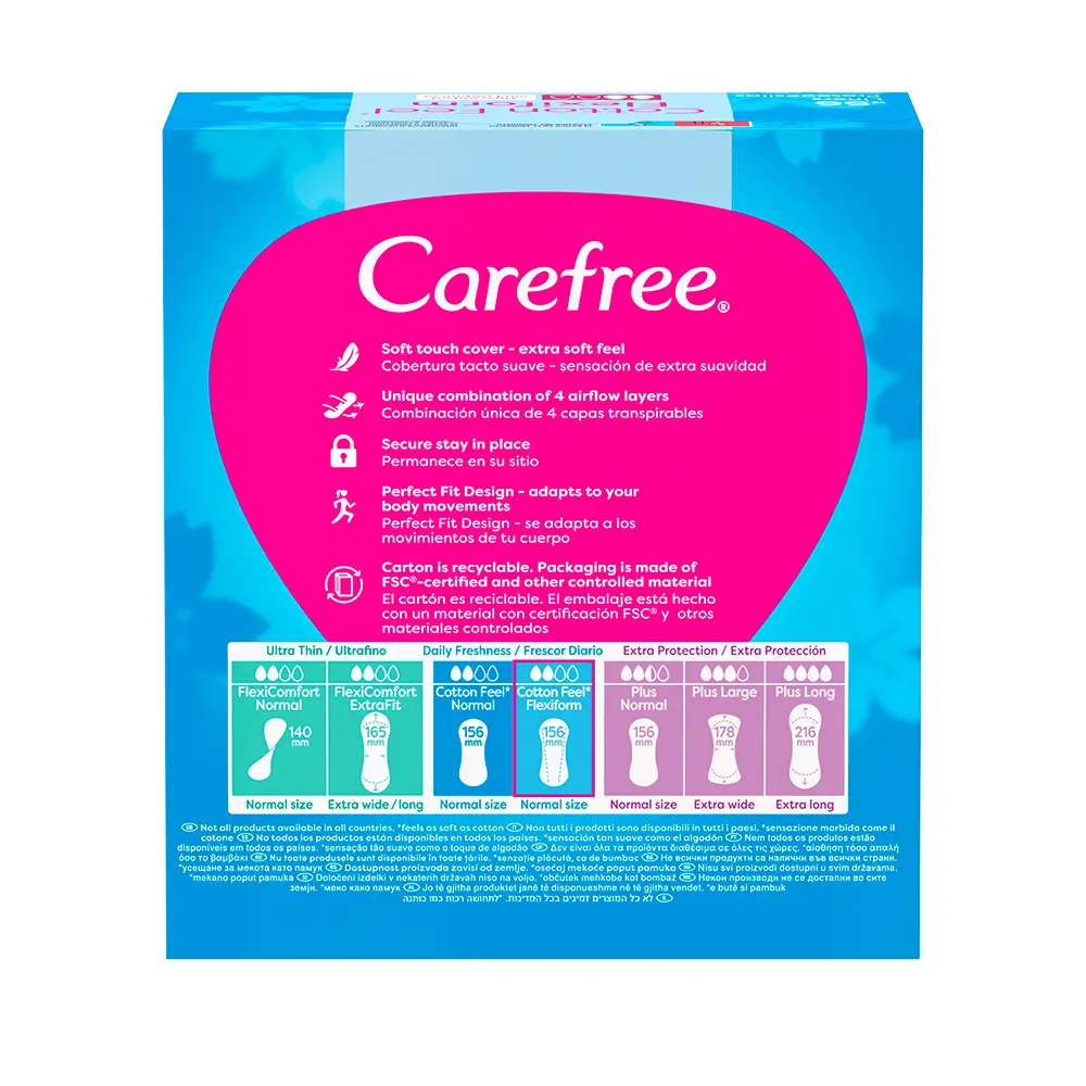 CAREFREE CAREFREE FLEXIFORM protector cotton sin fragancia 56 u