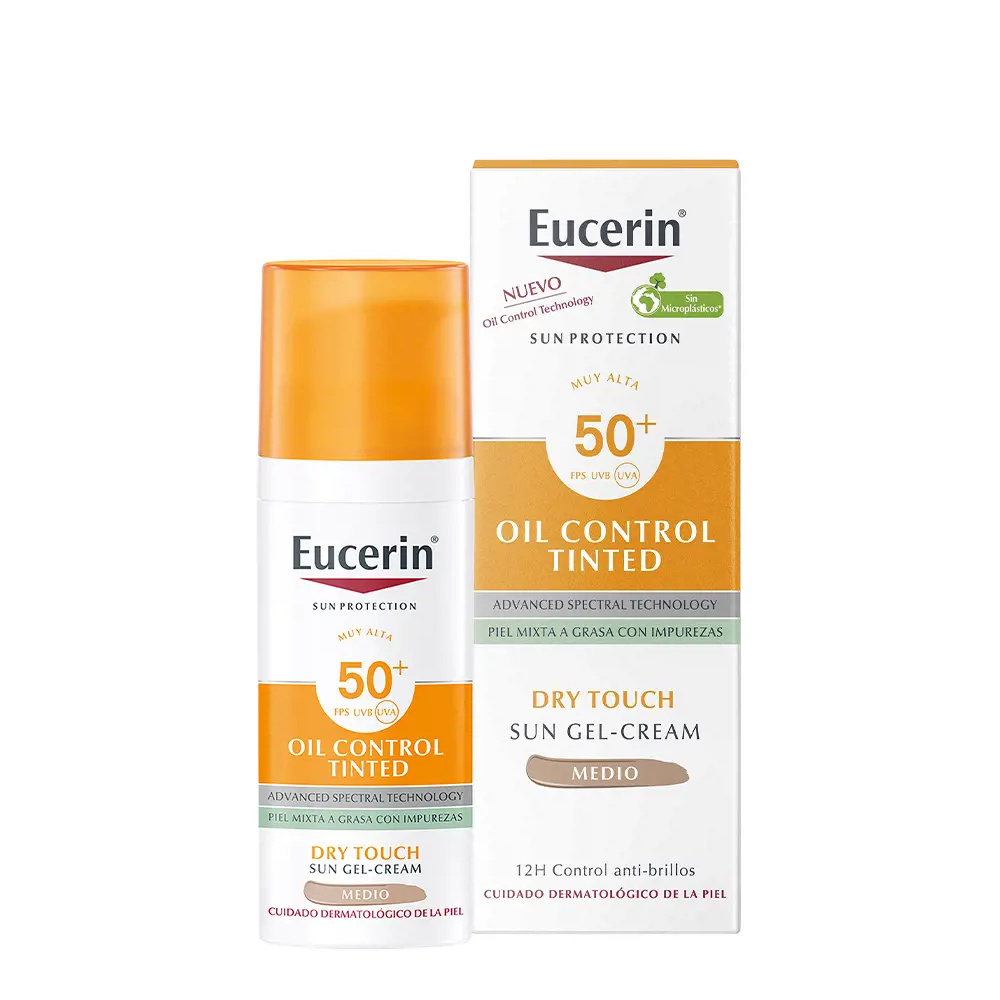EUCERIN SUN PROTECTION OIL CONTROL DRY TOUCH gel-cream SPF50+ color #medium 50 ml EUCERIN SUN PROTECTION OIL CONTROL DRY TOUCH gel-cream SPF50+ color #medium 50 ml