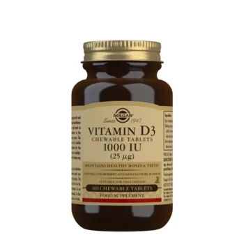 SOLGAR VITAMIN D3 1000 IU 25 g tablets masticables 100 u