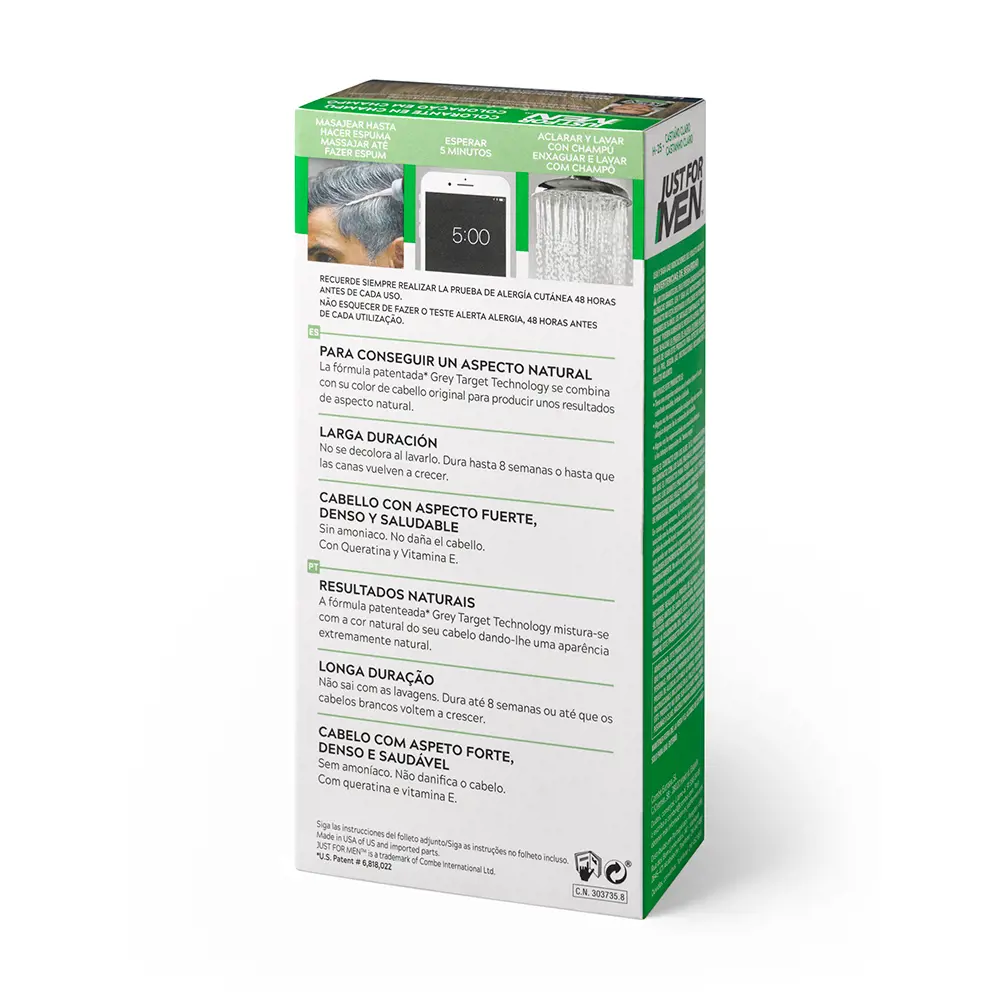 JUST FOR MEN COLORANTE en champoo #castano chiaro 30 ml